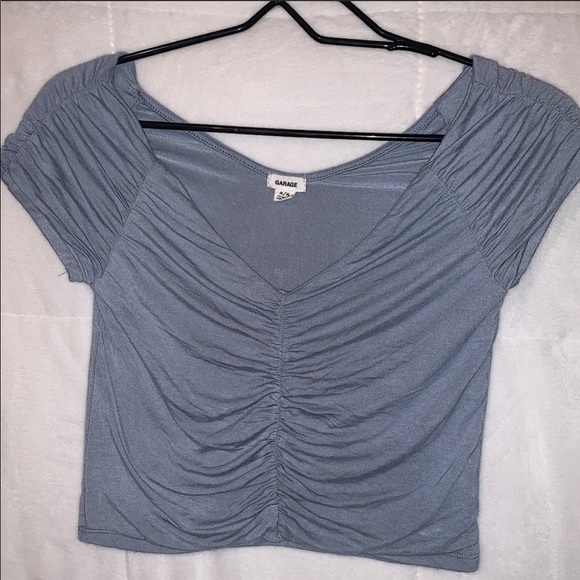 Baby Blue Garage Crop Top - Picture 2 of 2